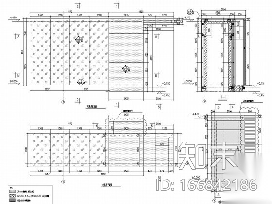 电梯井幕墙结构设计图cad施工图下载【ID:166842186】