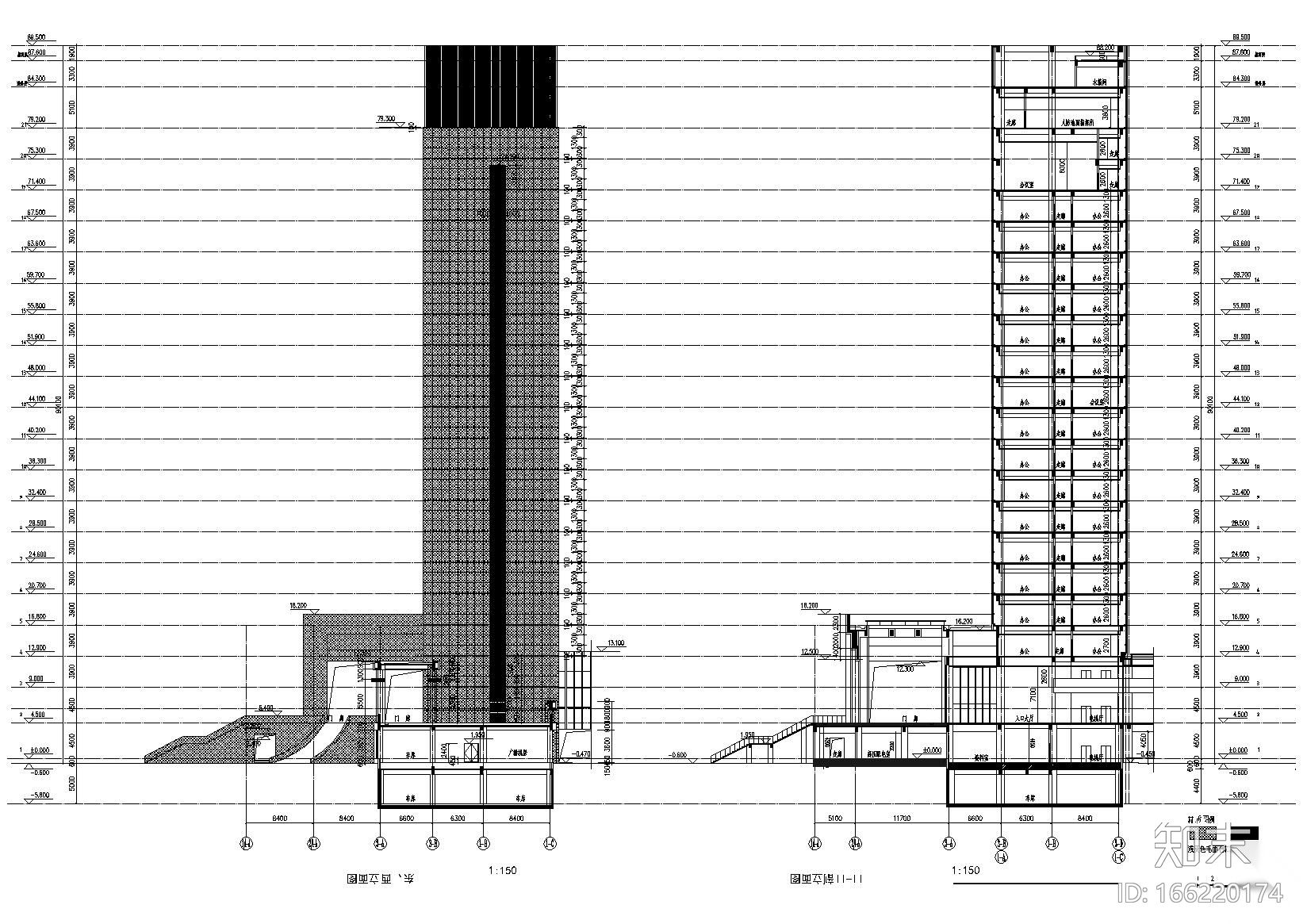 [江苏]启东市行政综合服务中心建筑施工图cad施工图下载【ID:166220174】