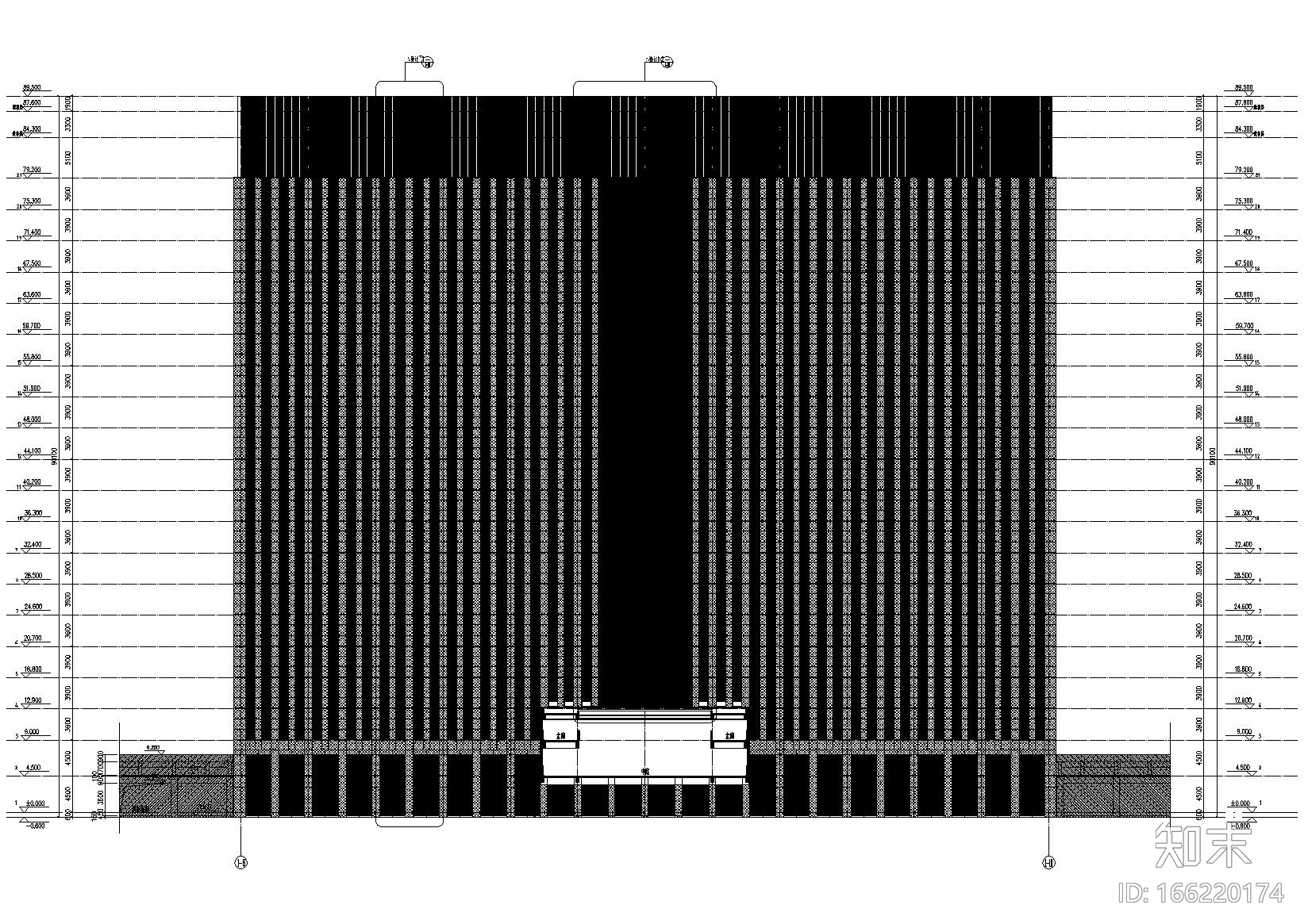 [江苏]启东市行政综合服务中心建筑施工图cad施工图下载【ID:166220174】