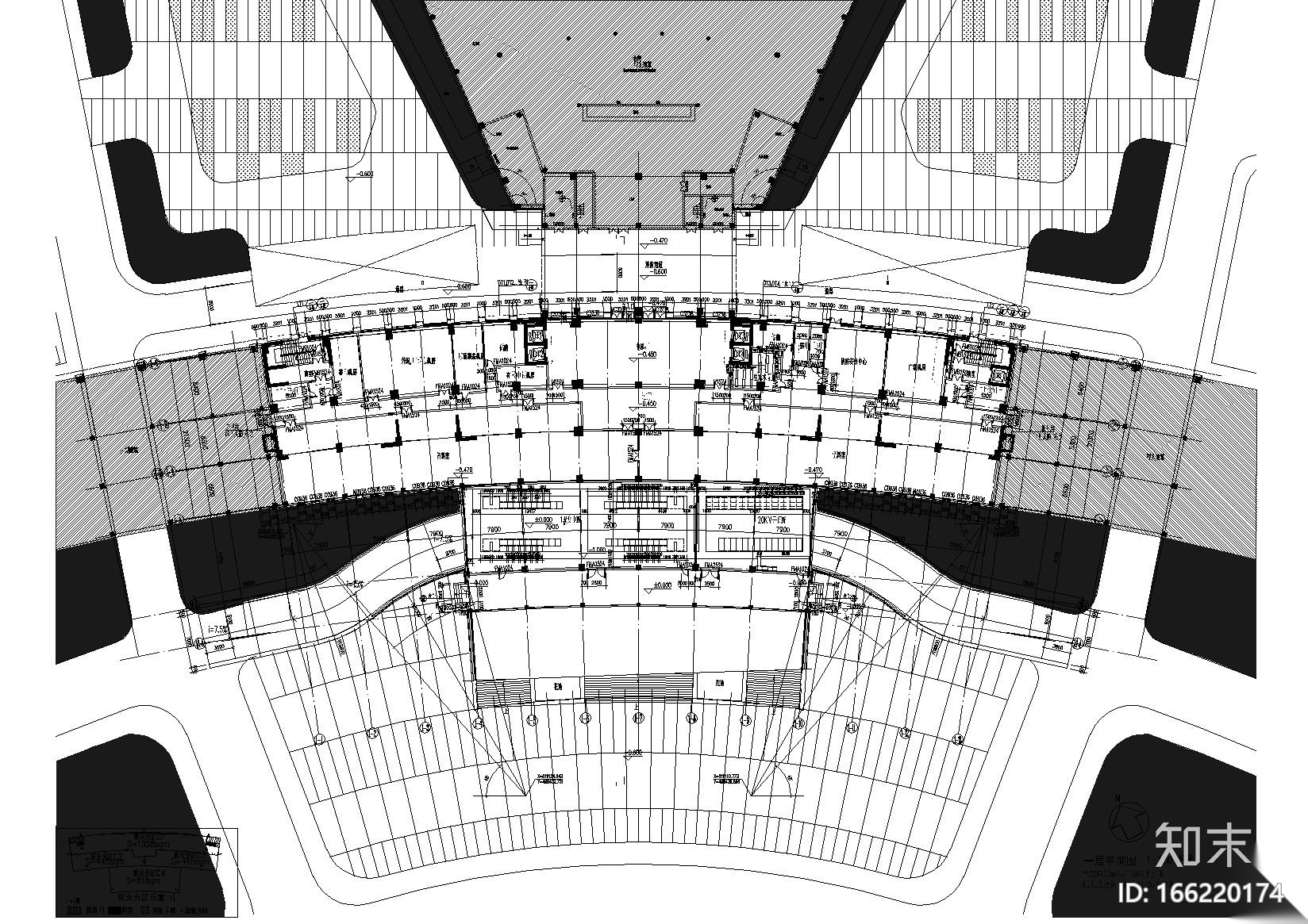 [江苏]启东市行政综合服务中心建筑施工图cad施工图下载【ID:166220174】