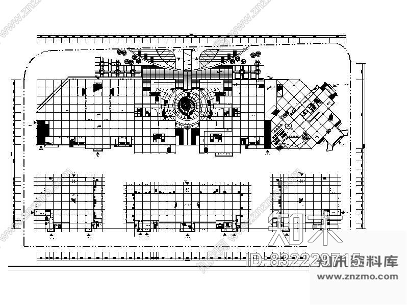 图块/节点某汽贸办公楼平面图cad施工图下载【ID:832229715】