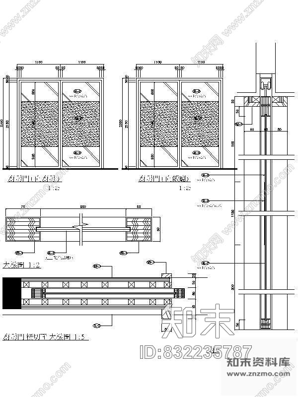 图块/节点厨房趟门详图cad施工图下载【ID:832235787】