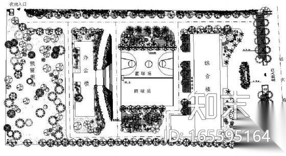 长沙某武警部队绿化设计cad施工图下载【ID:165595164】