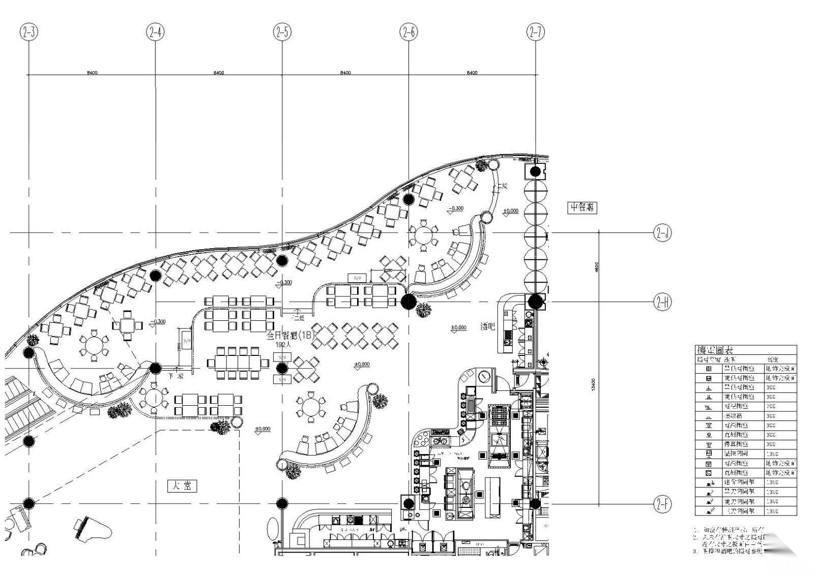 [北京]五星酒店一层全日餐厅装饰设计施工图cad施工图下载【ID:160423177】