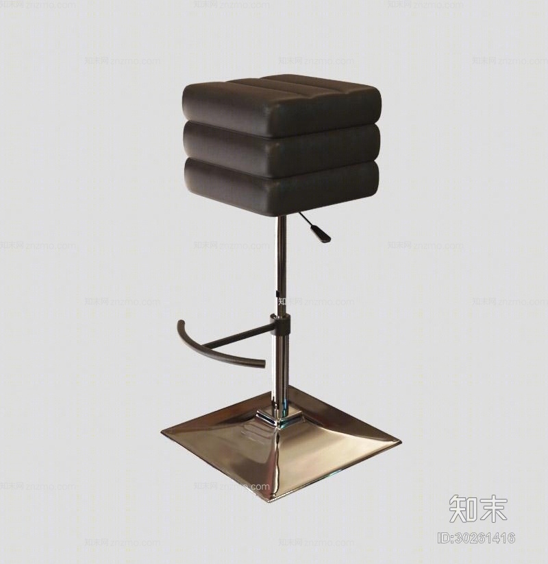 现代黑色布艺吧椅3D模型下载【ID:30261416】