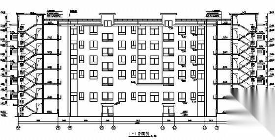 某U型六层商住楼建筑扩初图cad施工图下载【ID:166306196】