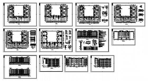 某U型六层商住楼建筑扩初图cad施工图下载【ID:166306196】