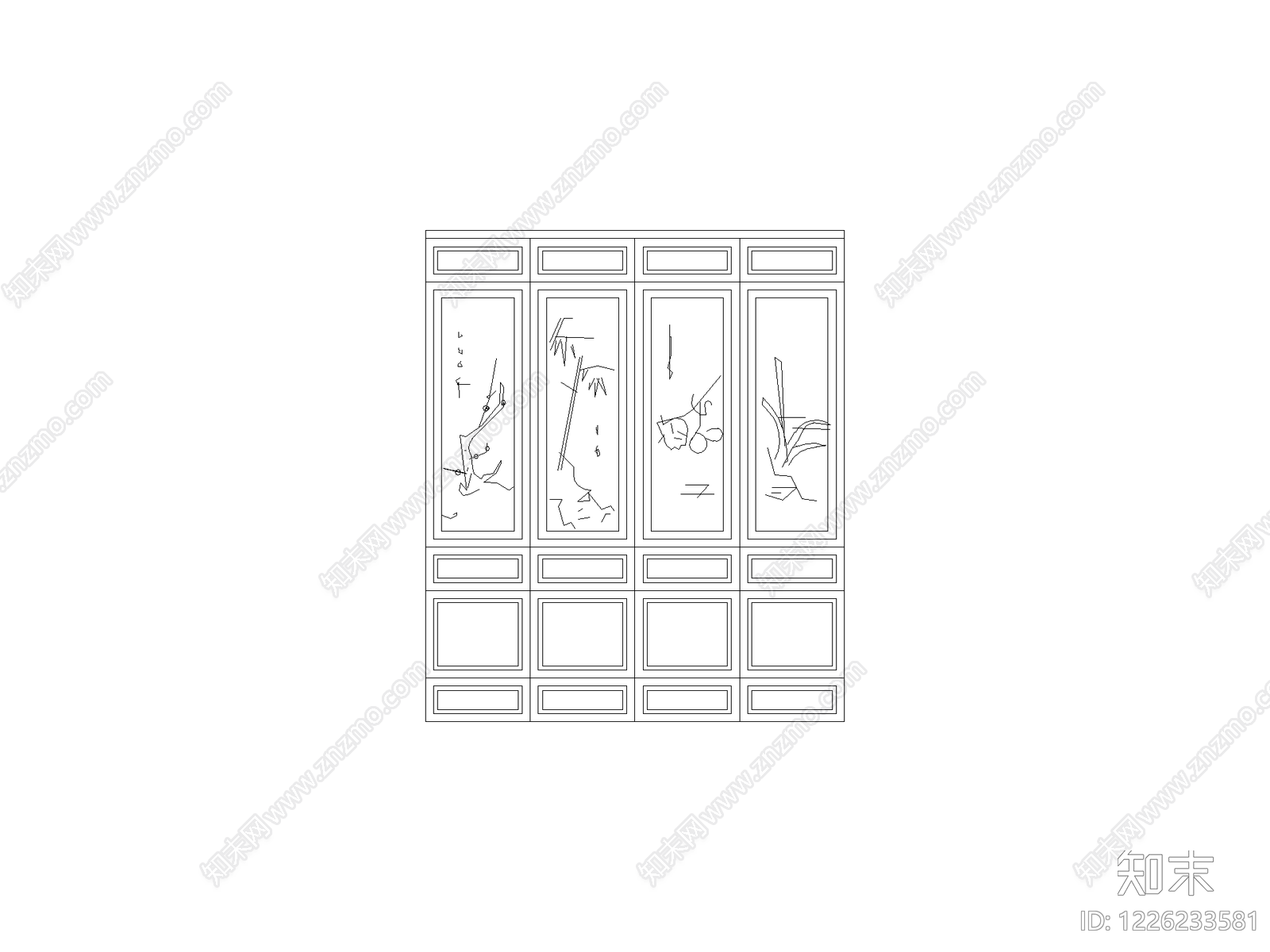 柜子cad施工图下载【ID:1226233581】