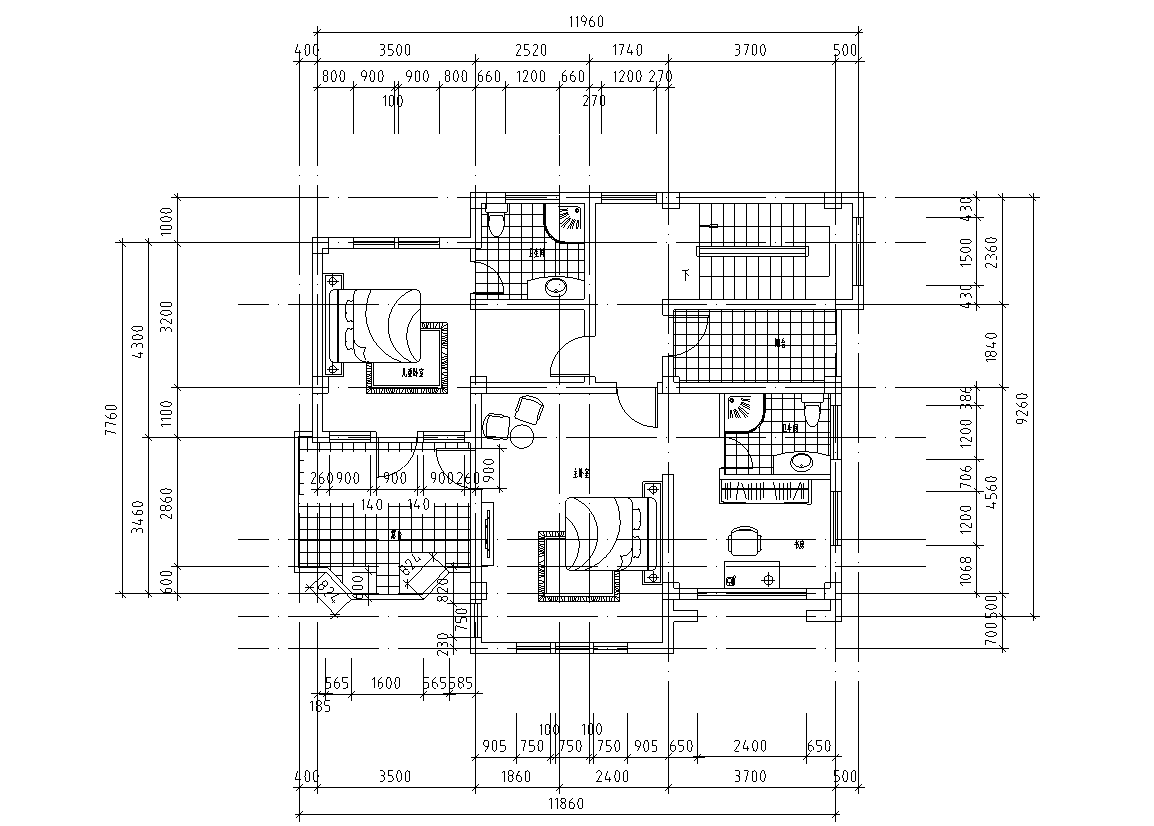 3层独栋别墅建筑施工图设计cad施工图下载【ID:151388139】