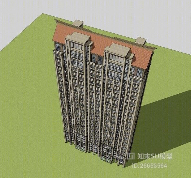 现代闽南风格高层住宅SU模型下载【ID:26658564】