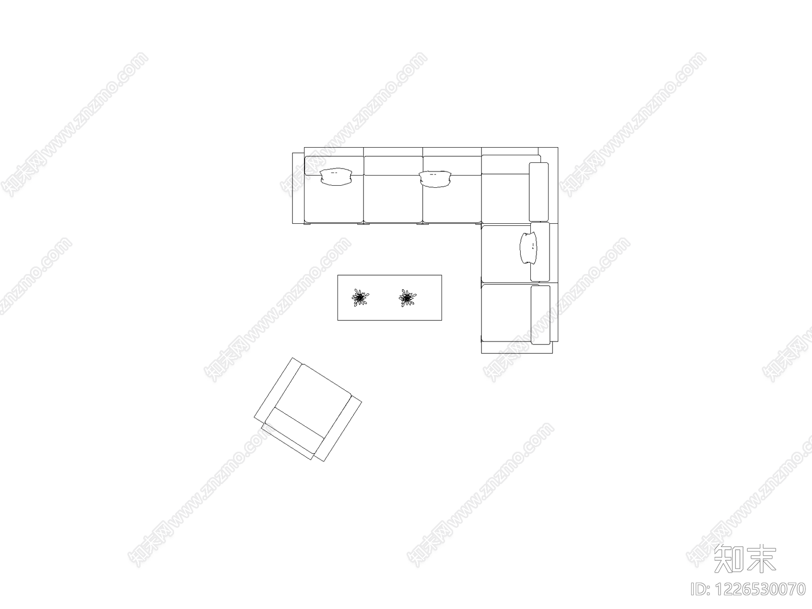 现代沙发CAD图纸