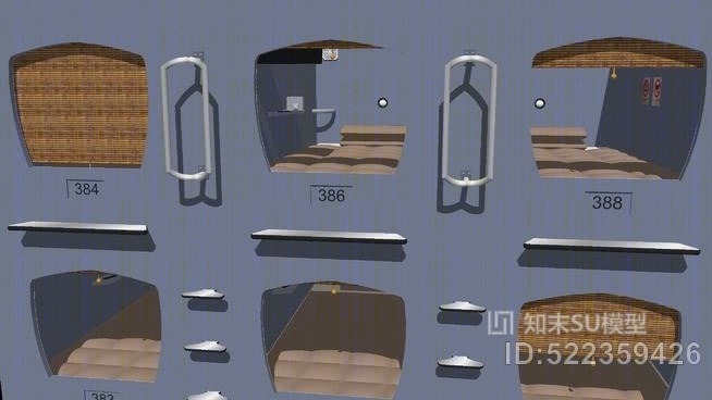 胶囊旅馆SU模型下载【ID:522359426】