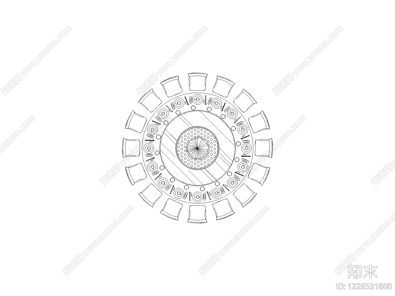 现代地面拼花CAD图纸
