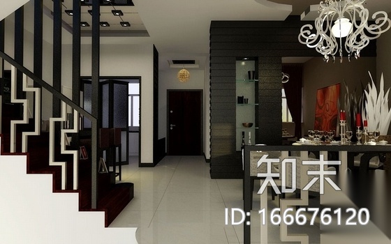 [广西]简约中式风格三层别墅室内装修设计施工图（含效果...cad施工图下载【ID:166676120】