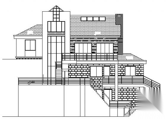 某二层B户型别墅建筑施工图cad施工图下载【ID:149922178】