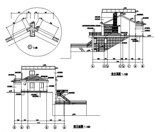 某二层B户型别墅建筑施工图cad施工图下载【ID:149922178】