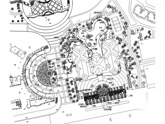 商业会所广场景观设计施工图cad施工图下载【ID:161043190】