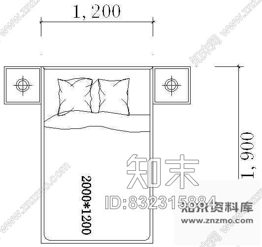 图块/节点床平面CAD图块8cad施工图下载【ID:832315884】