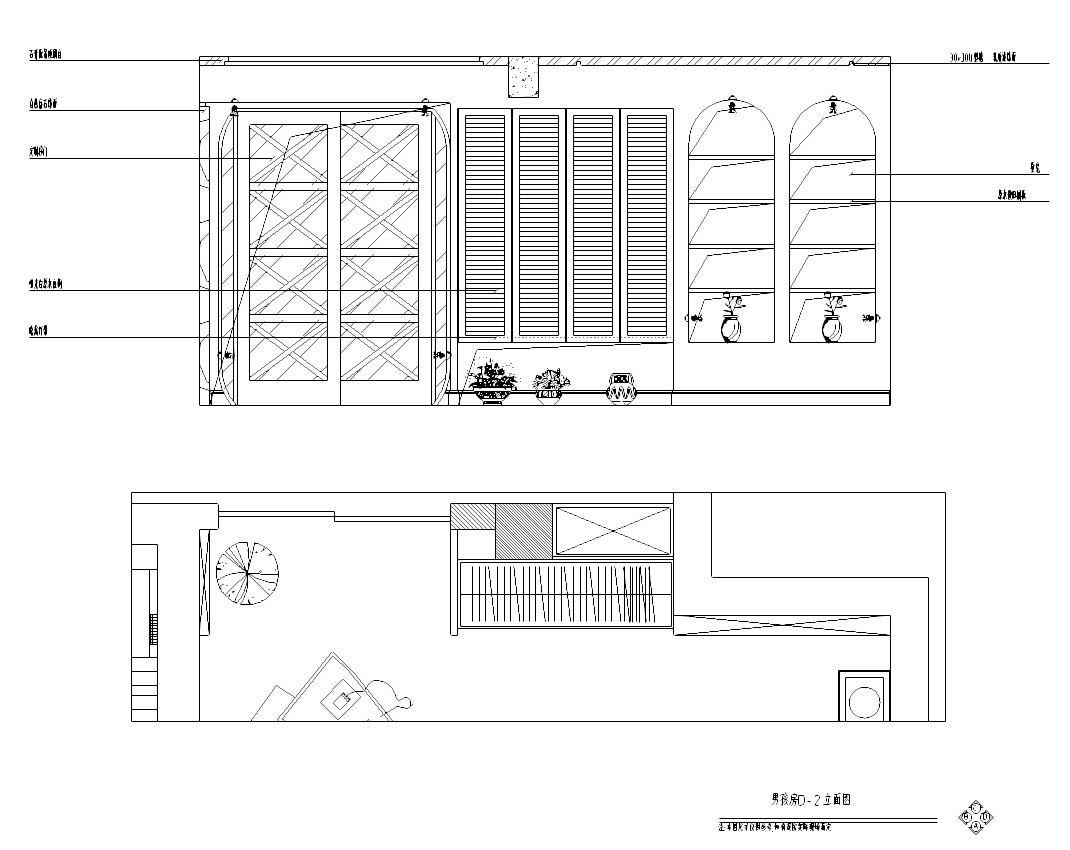 某东南亚风格住宅室内装修施工图（含效果图）cad施工图下载【ID:161700197】