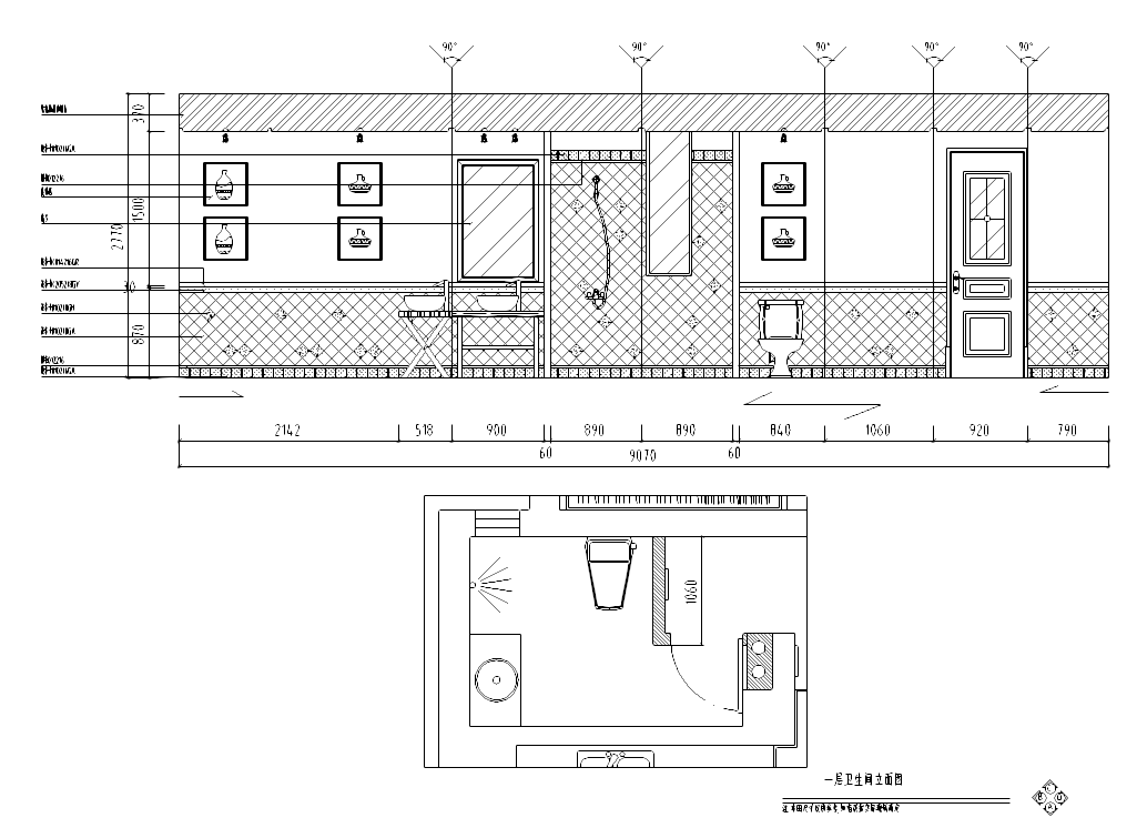 某东南亚风格住宅室内装修施工图（含效果图）cad施工图下载【ID:161700197】