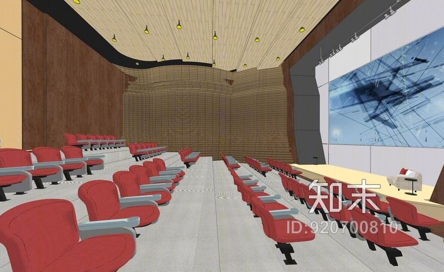 现代多功能报告厅SU模型下载【ID:920700810】