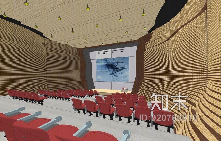 现代多功能报告厅SU模型下载【ID:920700810】