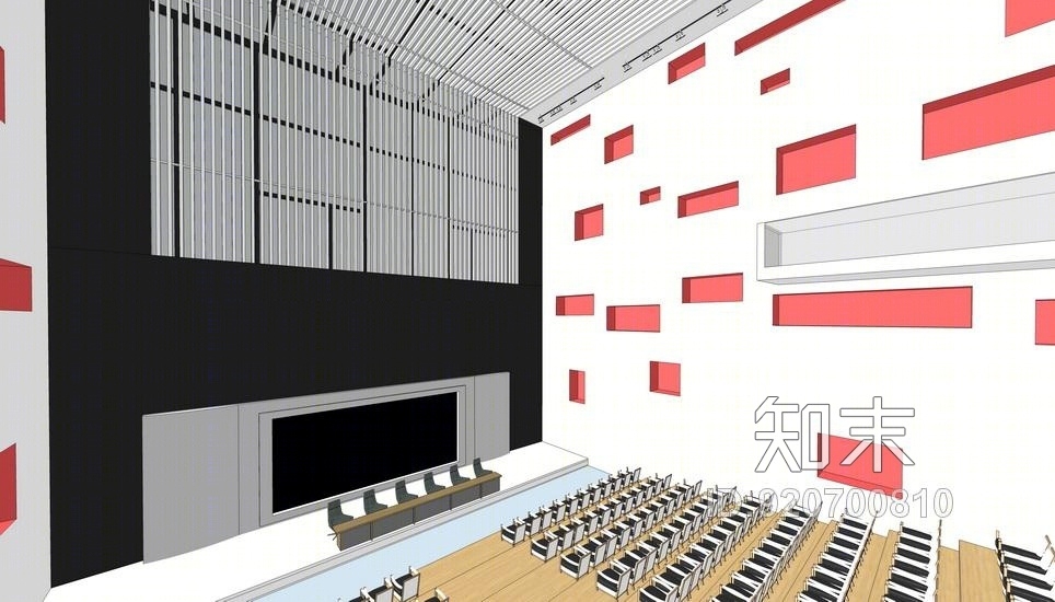 现代多功能报告厅SU模型下载【ID:920700810】