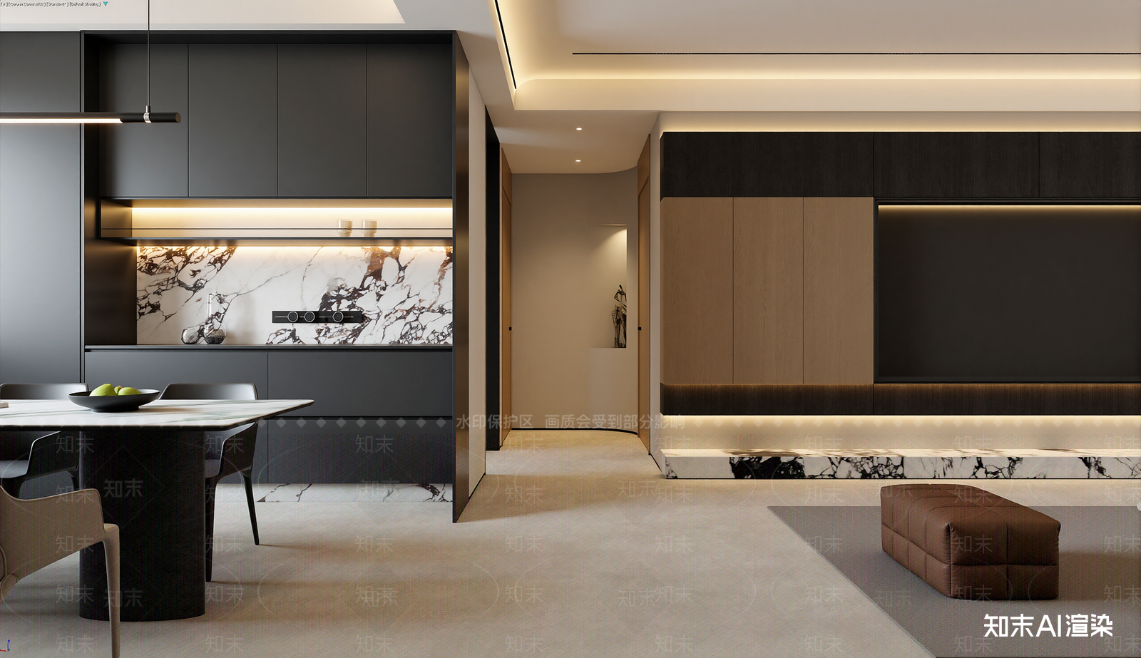 现代客餐厅3D模型下载【ID:1221472389】