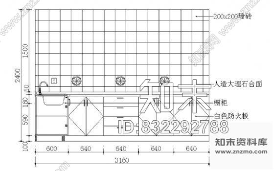 图块/节点厨房立面cad施工图下载【ID:832292788】