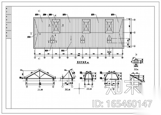 某平屋面改坡屋面图纸cad施工图下载【ID:165460147】