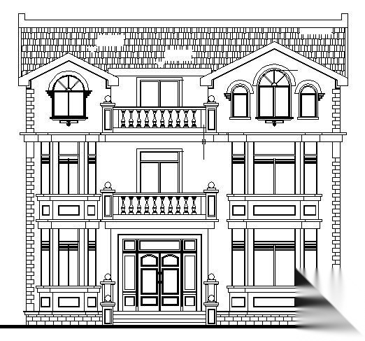 某三层欧式别墅建筑施工图施工图下载【ID:149918174】