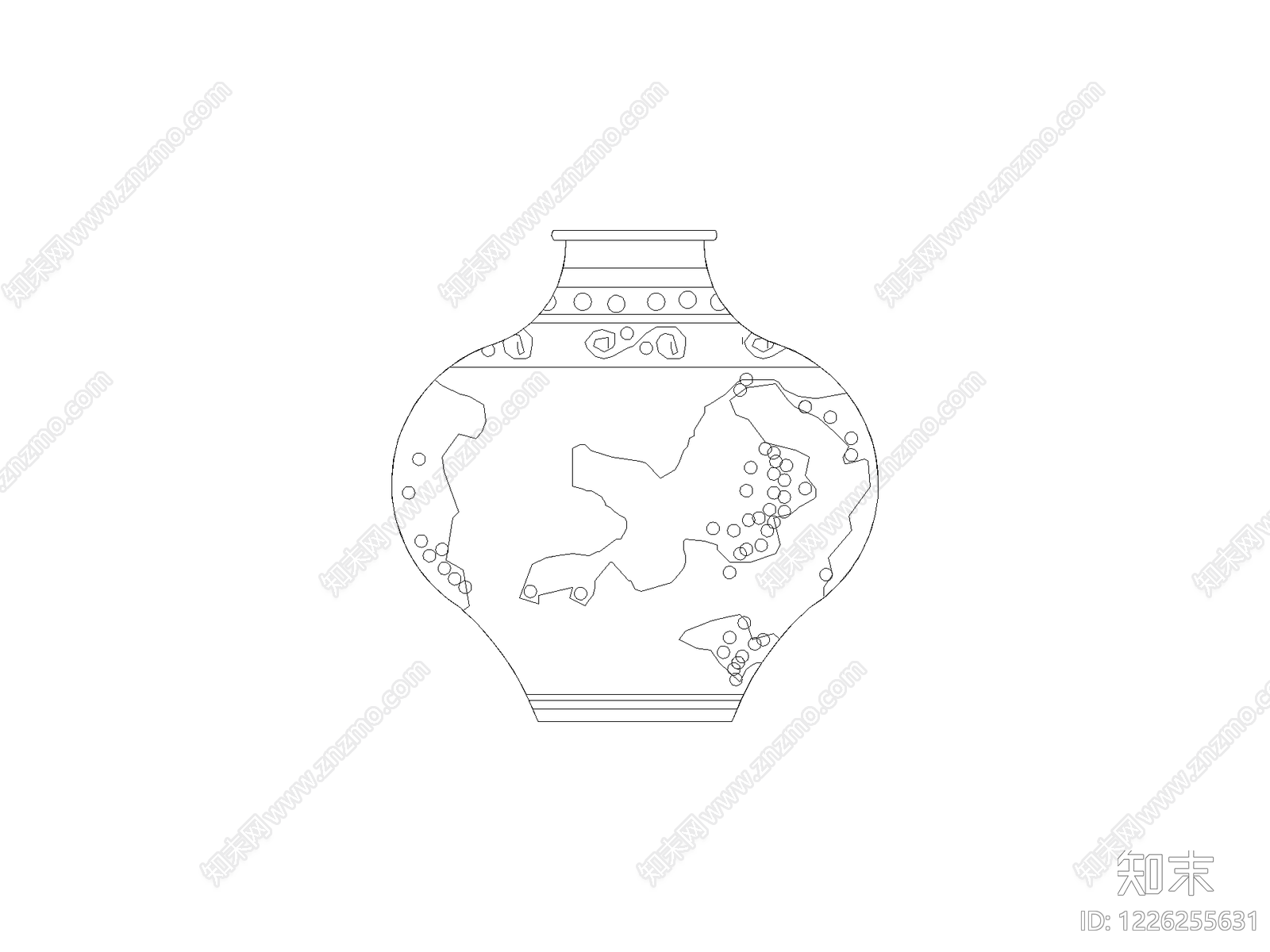 陈设类立面挂画cad施工图下载【ID:1226255631】