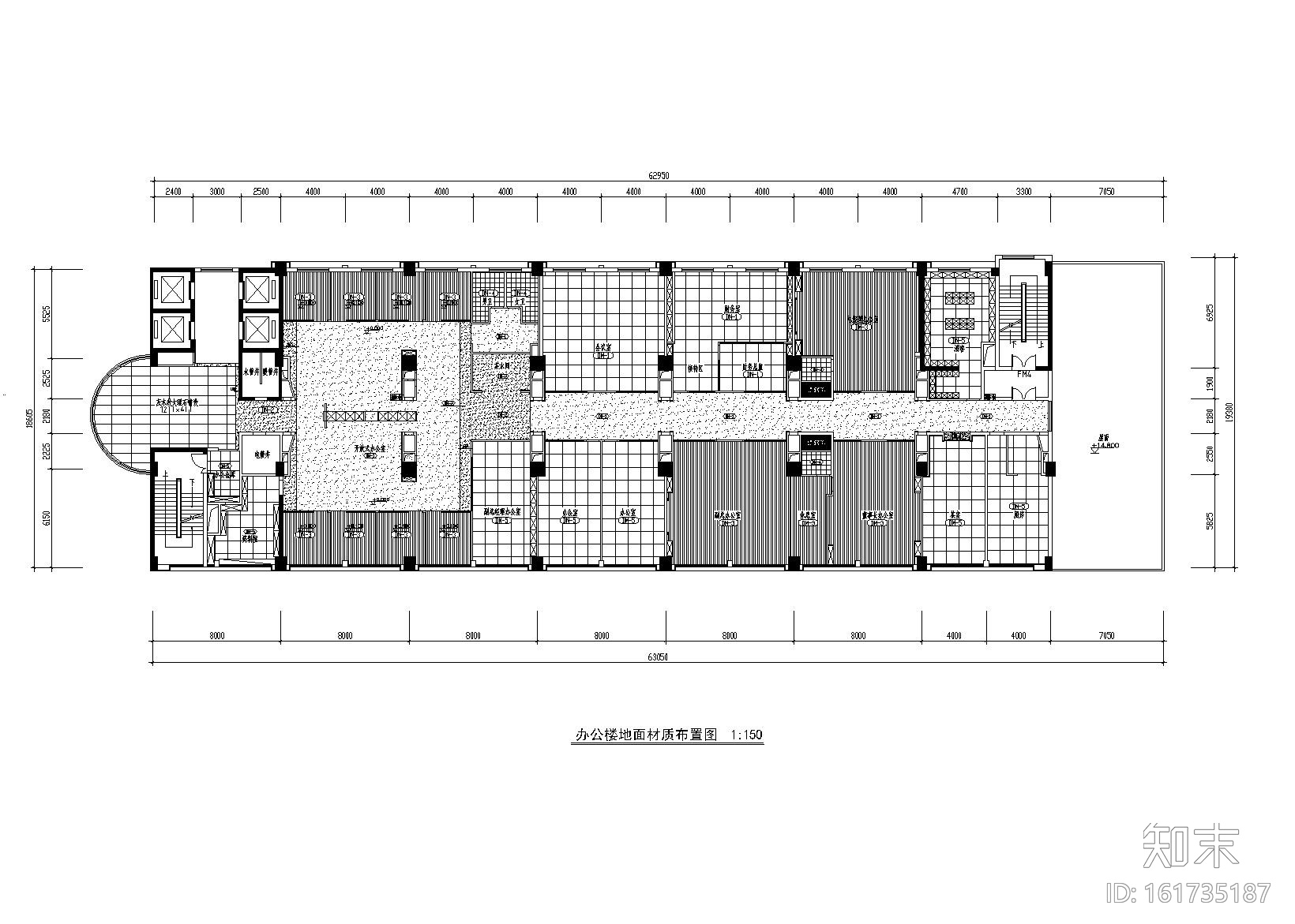 武汉矿业集团有限公司办公空间施工图cad施工图下载【ID:161735187】