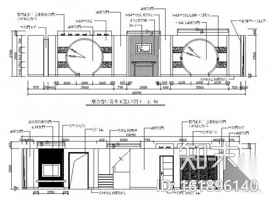 [北京]中式四层别墅室内装修图cad施工图下载【ID:161896140】