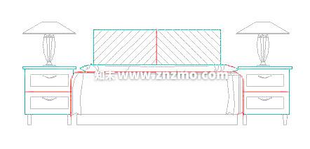 床头柜cad施工图下载【ID:181972187】