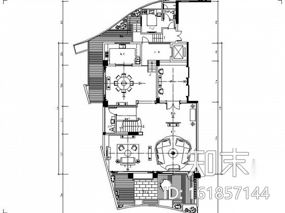 [深圳]中式混搭风三层别墅室内装修施工图（含实景）cad施工图下载【ID:161857144】