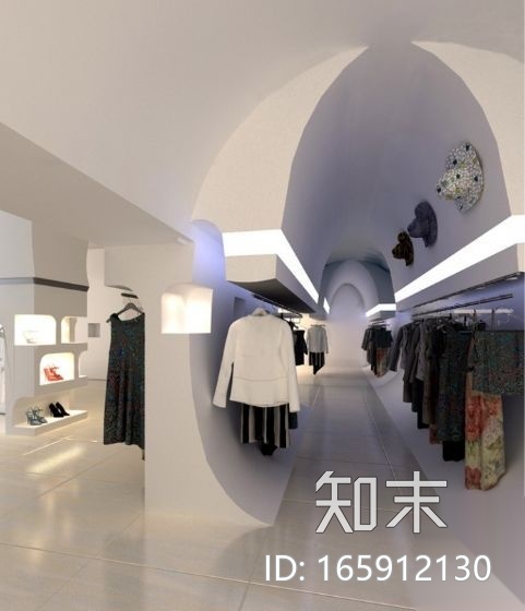 [毕业设计]某女装专卖店设计图（含效果）cad施工图下载【ID:165912130】