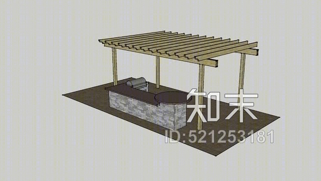 佩尔戈拉户外烧烤酒吧SU模型下载【ID:521253181】