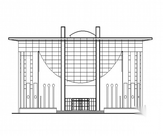 某四层简约型图书馆建筑方案cad施工图下载【ID:165611130】