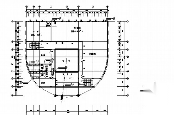 某四层简约型图书馆建筑方案cad施工图下载【ID:165611130】