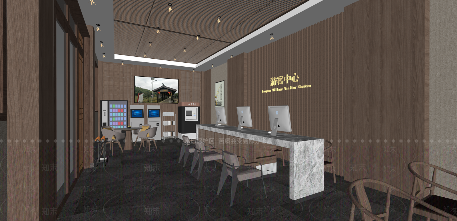 现代酒店大堂SU模型下载【ID:1215201183】