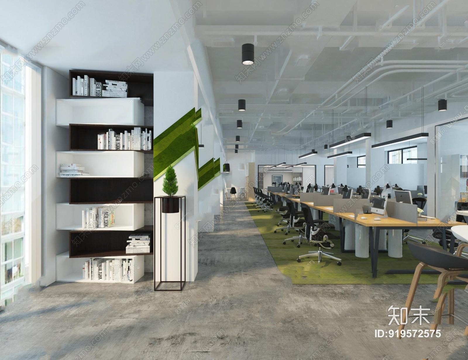 工业风办公室综合办公空间3D模型下载【ID:919572575】