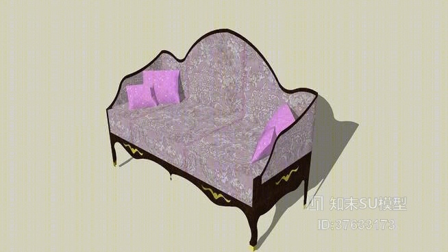 双人沙发SU模型下载【ID:37633173】