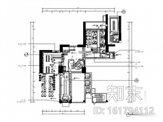 [上海]新中式混搭风红酒会所室内施工图（含效果图）施工图下载【ID:161794112】