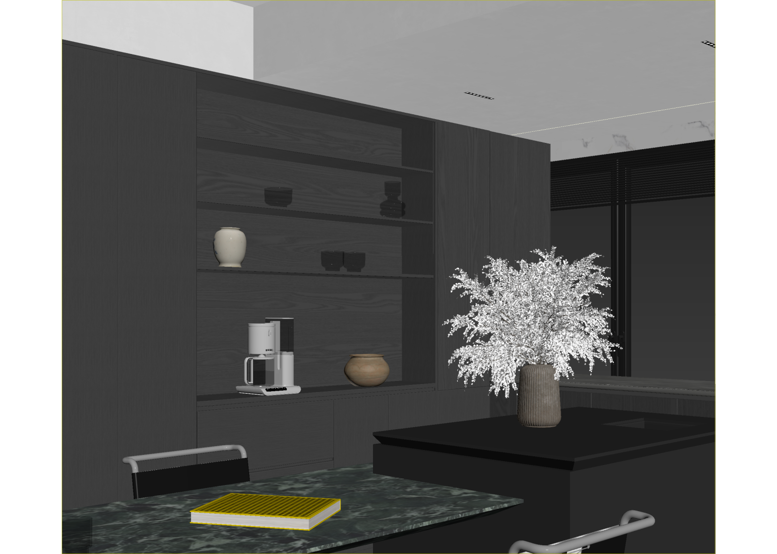 现代茶水间3D模型下载【ID:1214843427】