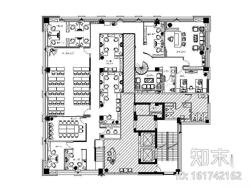 某小型办公室装修施工图施工图下载【ID:161742162】