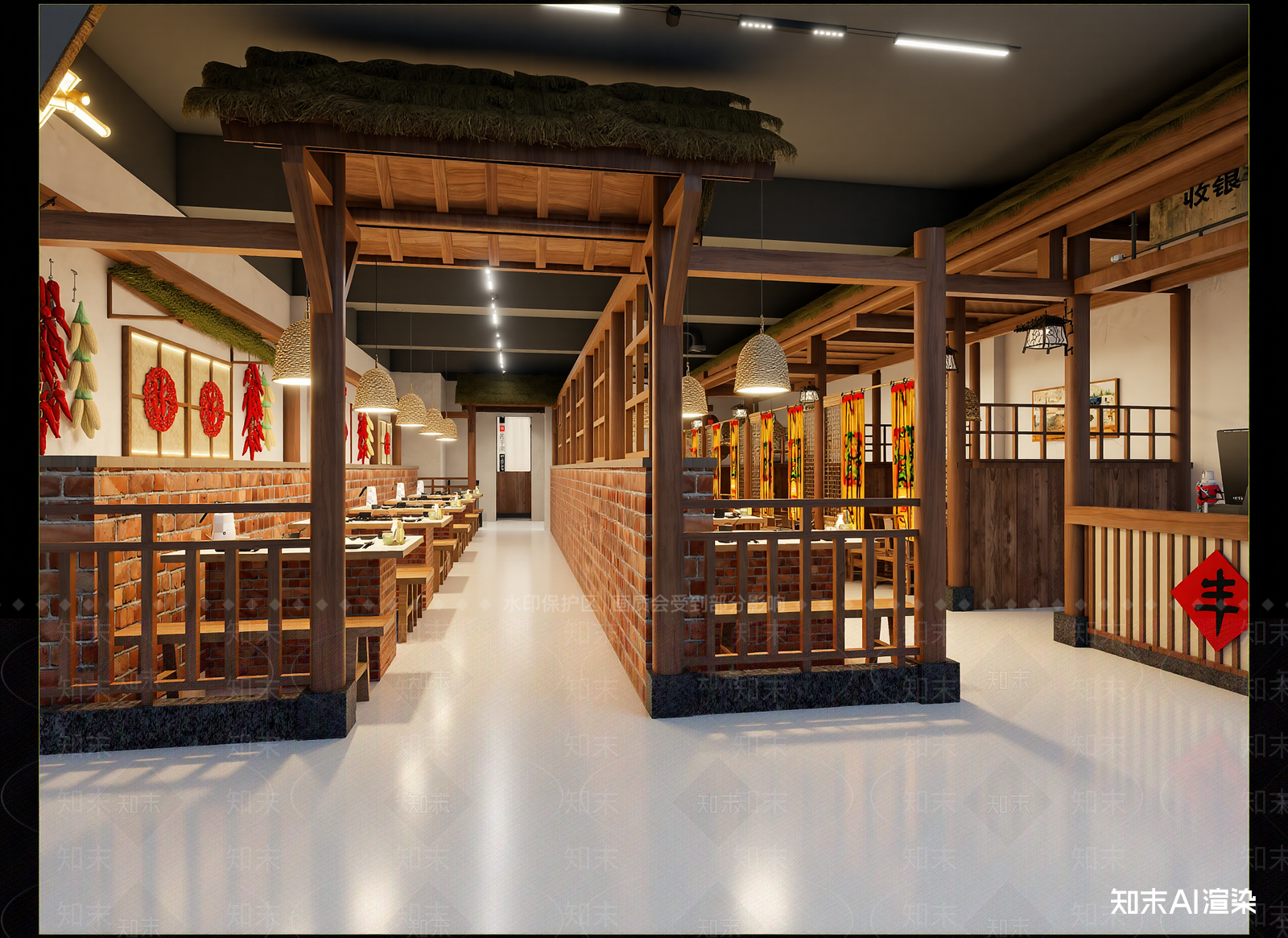 新中式火锅店3D模型下载【ID:1214346364】