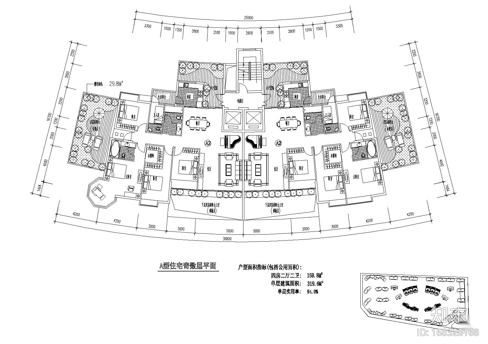 [广东]东江明珠花园西区居住区住宅户型图施工图下载【ID:168328168】