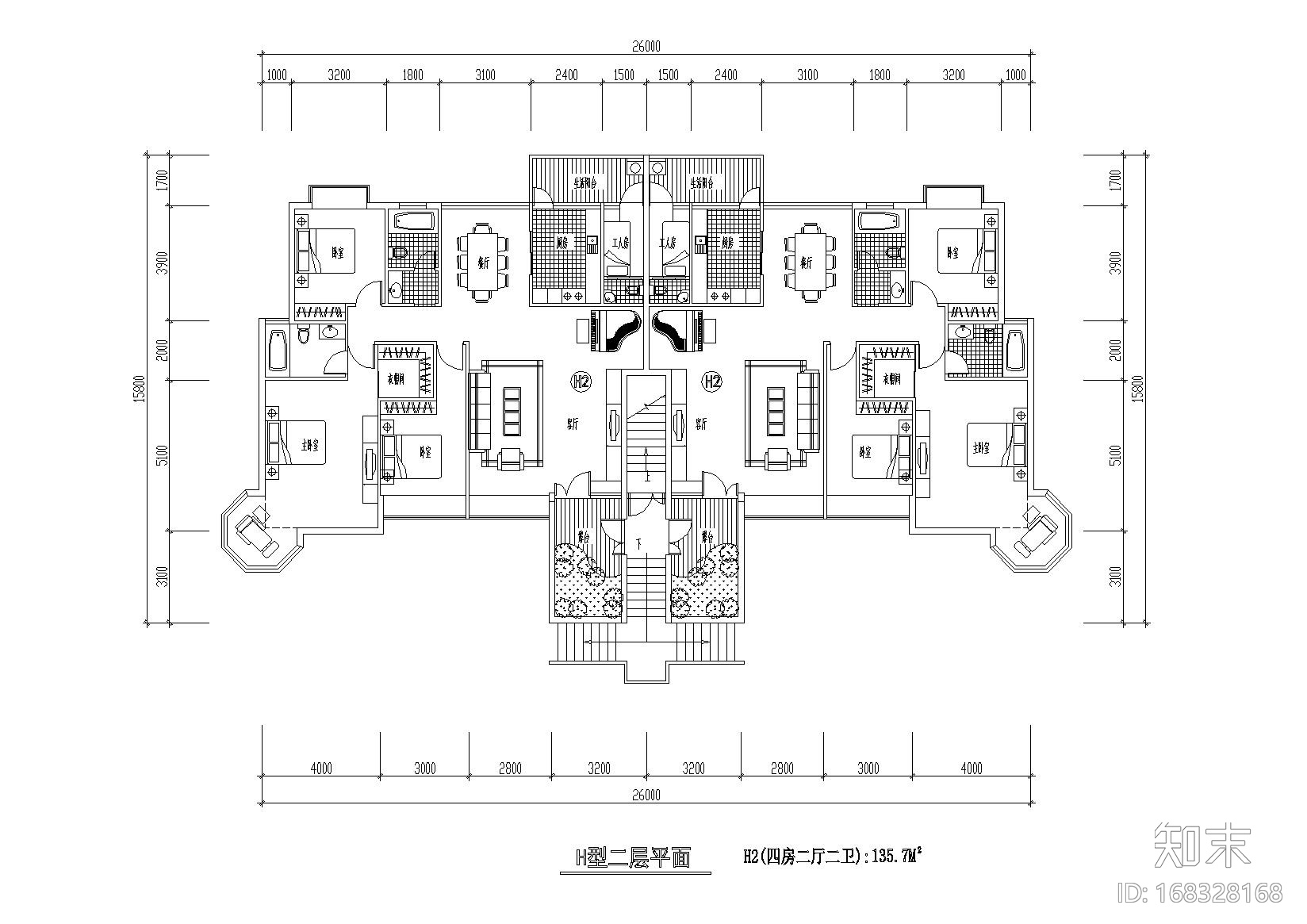 [广东]东江明珠花园西区居住区住宅户型图施工图下载【ID:168328168】