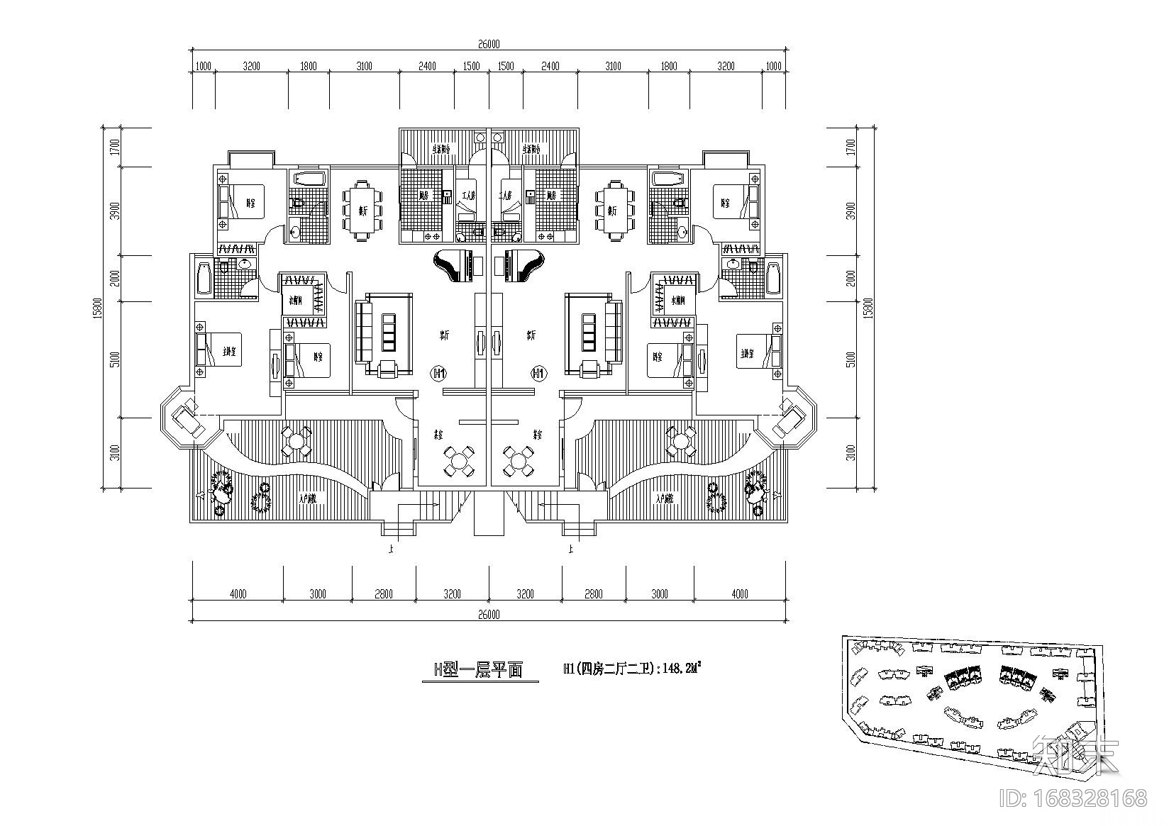 [广东]东江明珠花园西区居住区住宅户型图施工图下载【ID:168328168】